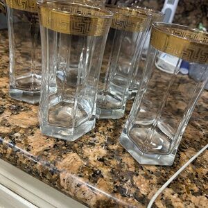 Set of Gold Rimmed Glasses